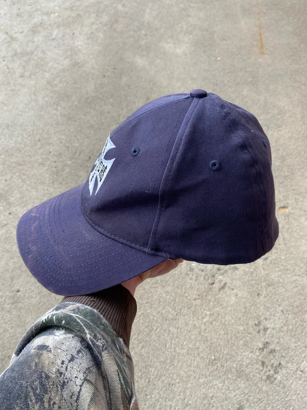 West Coast Choppers Embroidered Cross Baseball Cap - Navy - Picture 4 of 5
